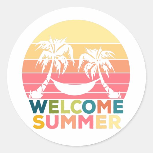 hallo SUMMER Ronde Sticker (Voorkant)