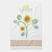 hallo Summer Sunflower Gingham Theedoek (Verticaal)