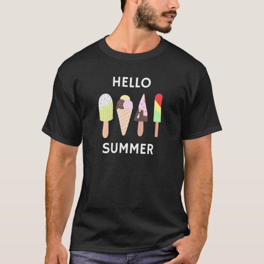 hallo Summer Vacation Ice Cream Freeze Pop Ice Lo T-shirt (Voorkant)