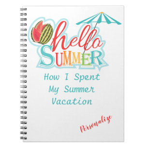 hallo Summer Vacation Personalize Notitieboek Jour