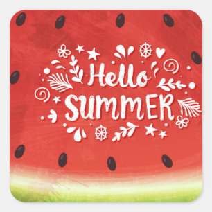 hallo Summer Watermelon Vierkante Sticker