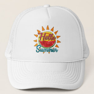 hallo Summer Waterverf Watermelon and Sun Trucker Pet