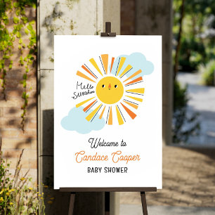 hallo Sunshine Baby shower Welkom Poster