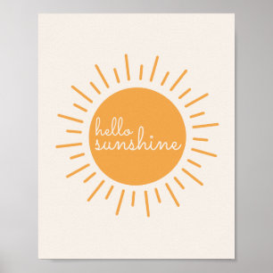 hallo Sunshine boho nursery Poster