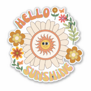 Hallo Sunshine botanische bloemen hippie scrapbook Sticker