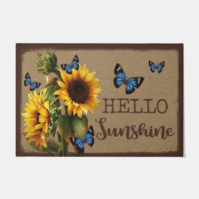  hallo Sunshine Butterfly Sunflower Mat (Voorkant)