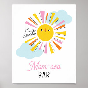 hallo Sunshine Girl Baby shower Mam-osa Bar Poster