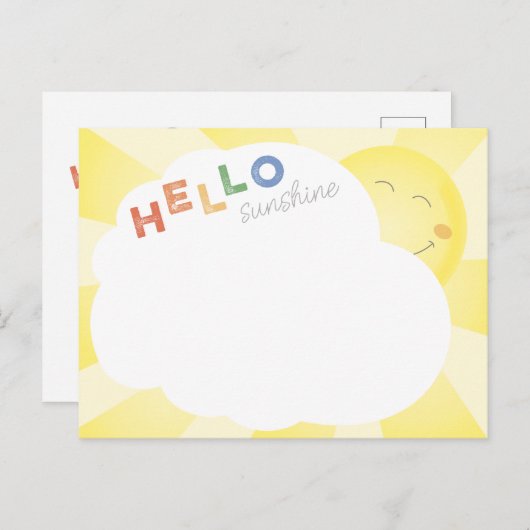 hallo Sunshine Illustrated Cheerful Briefkaart (Voorkant / Achterkant)