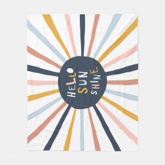 Hallo Sunshine: Kleurrijke kinderlijke typografie Fleece Deken