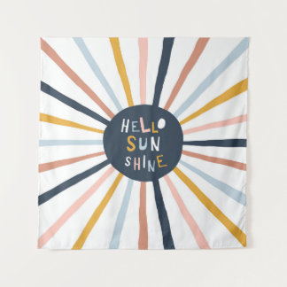 Hallo Sunshine: Kleurrijke kinderlijke typografie Wandkleed