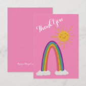 hallo Sunshine met Rainbow Hartelijk dank Bedankkaart (Voorkant / Achterkant)
