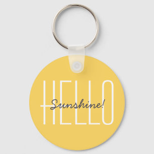 hallo Sunshine Modern Typografie Quote Yellow Sleutelhanger