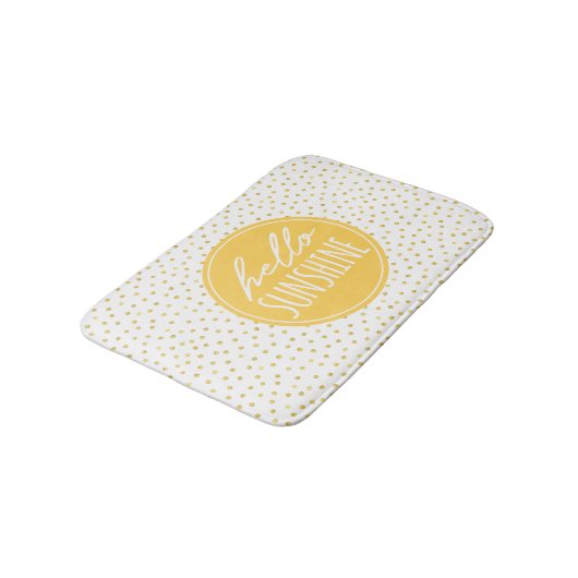 hallo Sunshine Stippen Pattern Yellow Faux Gold Badmat (Gekanteld)