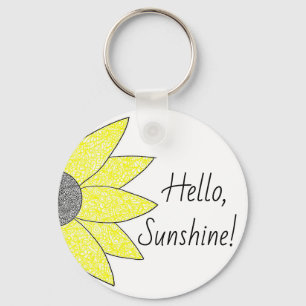 "Hallo, Sunshine!" Zonnebloem Sleutelhanger
