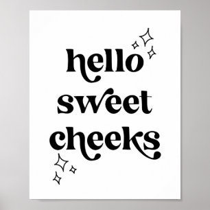 hallo Sweet Cheeks Retro  Font Poster