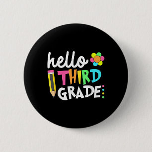Hallo Team Derde Klas Derde Klas Terug naar School Ronde Button 5,7 Cm