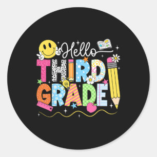 Hallo Team Derde Klas Terug naar school Te Ronde Sticker