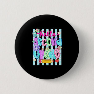 Hallo team tweede klas terug naar school tweede kl ronde button 5,7 cm