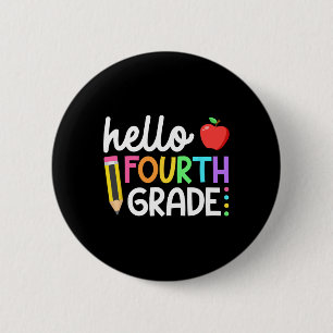 Hallo Team Vierde Klas 4e Klas Byck Terug naar Sch Ronde Button 5,7 Cm