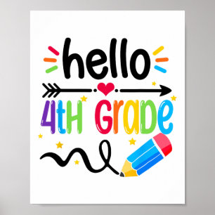 Hallo Team Vierde Klas 4e Klas Ck Terug naar Schoo Poster