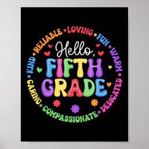 Hallo Team Vijfde Klas Groovy 5e Klas Eerste Dag Poster