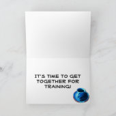 hallo teamkoffie met Blue Cup en Saucer Custom Kaart (Binnen)