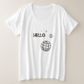 hallo tekst grote maat t-shirt (Design voorkant)