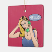 hallo Telefoon Keramisch Ornament (Links)