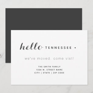 hallo Tennessee New Home We hebben verhuisd Aankondiging