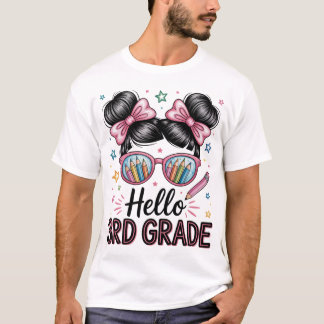 Hallo Terug naar school Coquette Boog Leraar T-shirt