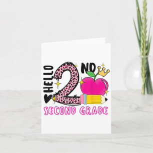 Hallo Terug naar school Eerste dag 2e klas Leopard Kaart