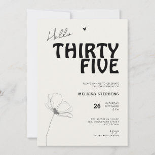 Hallo Thirty Five Bold Typography 35e Verjaardag Kaart
