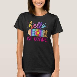 Hallo Tie-Dye Potlood met Luipaardprint voor 1e Kl T-shirt