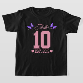 Hallo Tien cijfers Schattigee Coquette 10e Verjaar T-shirt