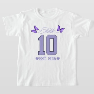 Hallo Tien cijfers Schattigee Coquette 10e Verjaar T-shirt