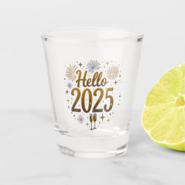 Hallo Titel: "2025" Nieuwjaarsborrel Shot Glas