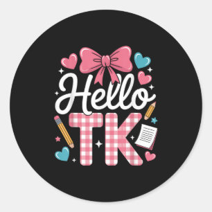 Hallo TK Grappig Schattige Terug naar school Trans Ronde Sticker