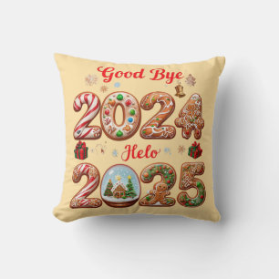 Hallo Tot ziens 2024 2025 Happy New Year Design Kussen