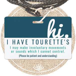 hallo tourette syndroom geduld pvc badge