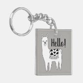 Hallo Trendy Llama Sketch Sleutelhanger (Voorkant Links)