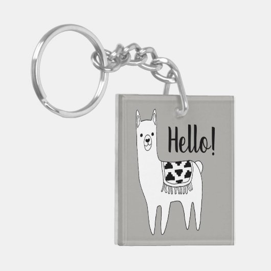 Hallo Trendy Llama Sketch Sleutelhanger (Voorkant Links)