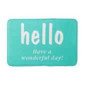 Hallo Turquoise typografie Badmat (Voorkant)