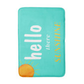 Hallo Turquoise typografie Badmat (Voorkant Verticaal)