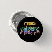 hallo twaalf verjaardag ronde button 3,2 cm (Voorkant /achterkant)