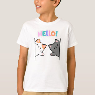 Hallo Twee katten zeggen tegen je. T-shirt