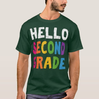 hallo tweede graad terug naar school tweede leraar t-shirt