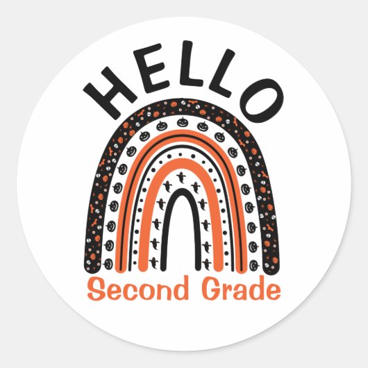 hallo tweede graadleraar Halloween boho regenboog Ronde Sticker (Voorkant)