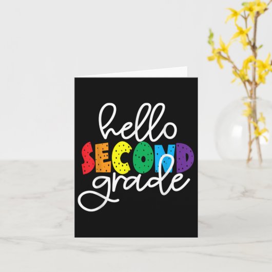 Hallo tweede klas eerste dag van tweede klas terug kaart (Gele Bloem)