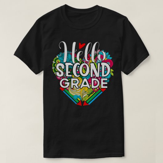 hallo tweede klas Funny terug naar de tweede klas T-shirt (Design voorkant)