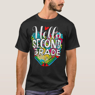 hallo tweede klas Funny terug naar de tweede klas T-shirt